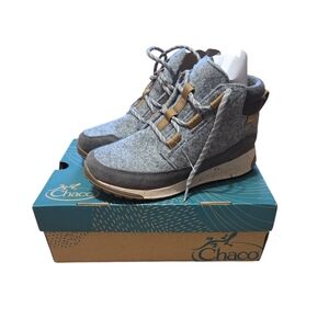 Chaco Women's Borealis Ledge Waterproof Boots in gray with a wool-blend 8.5 New